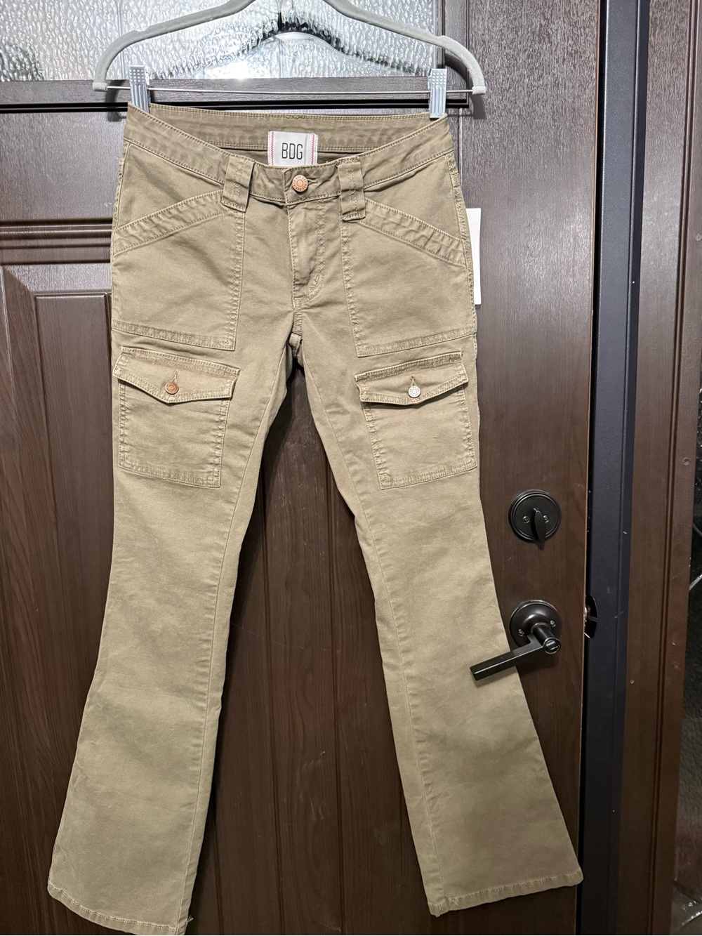 BDG Olive Green Cargo Flare Jeans - size 25 NWT
